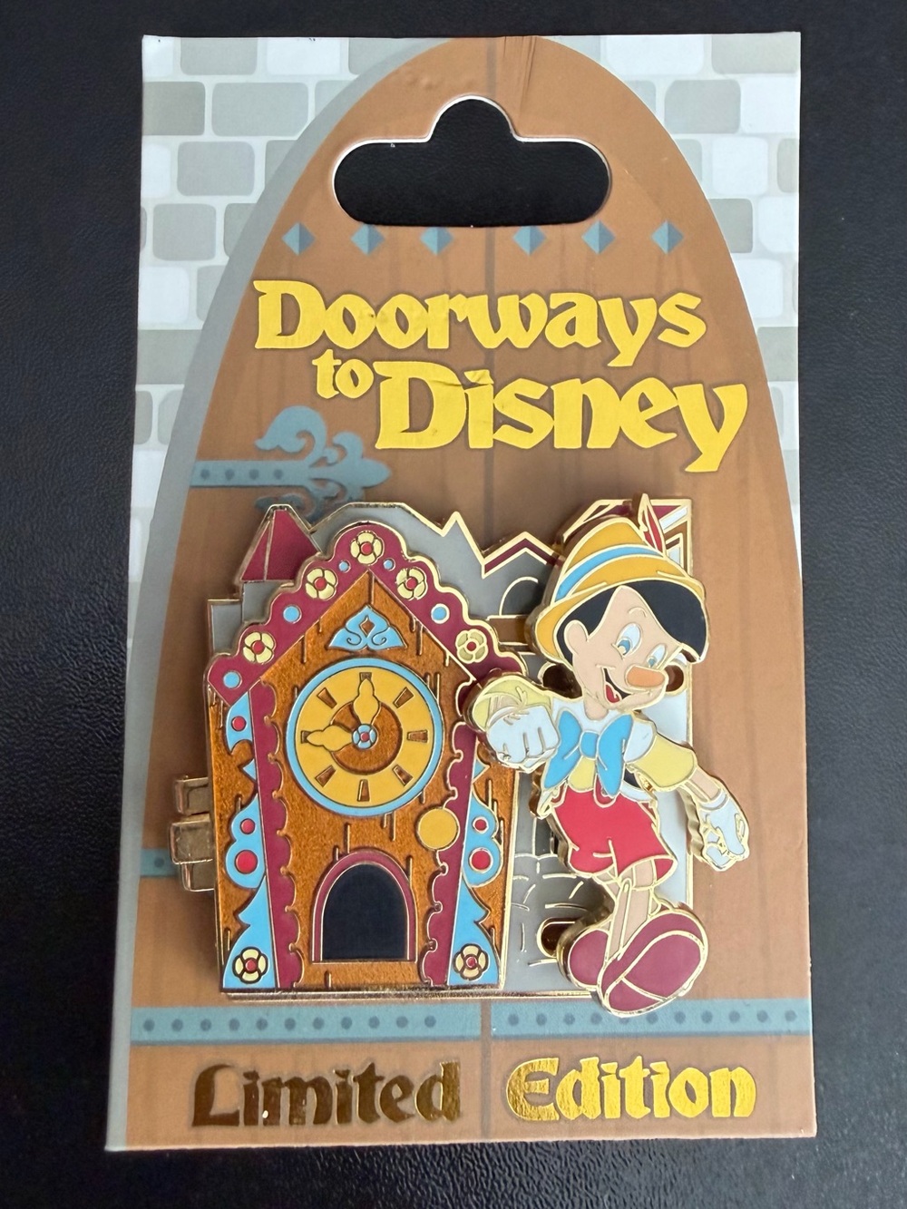 Disney Doorways to Disney Pin featuring Pinocchio and Jiminy Cricket